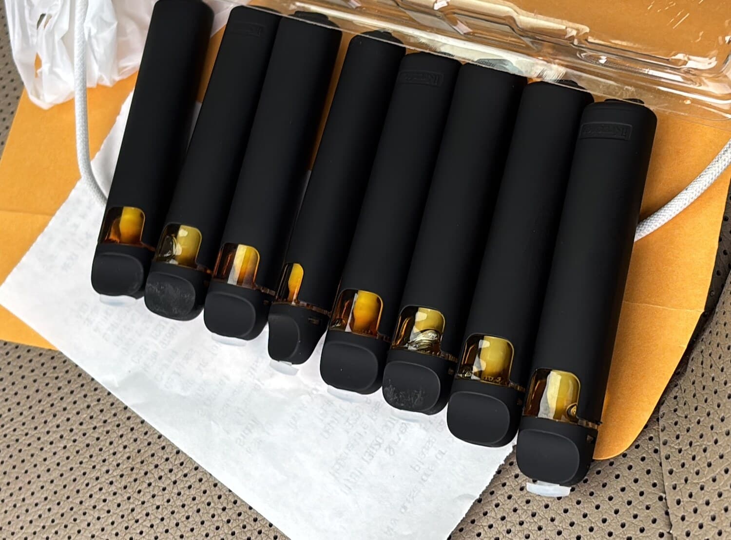 All-in-one disposables filled with distillate, capped and QC'd — ready to drop into the brand's own packaging.